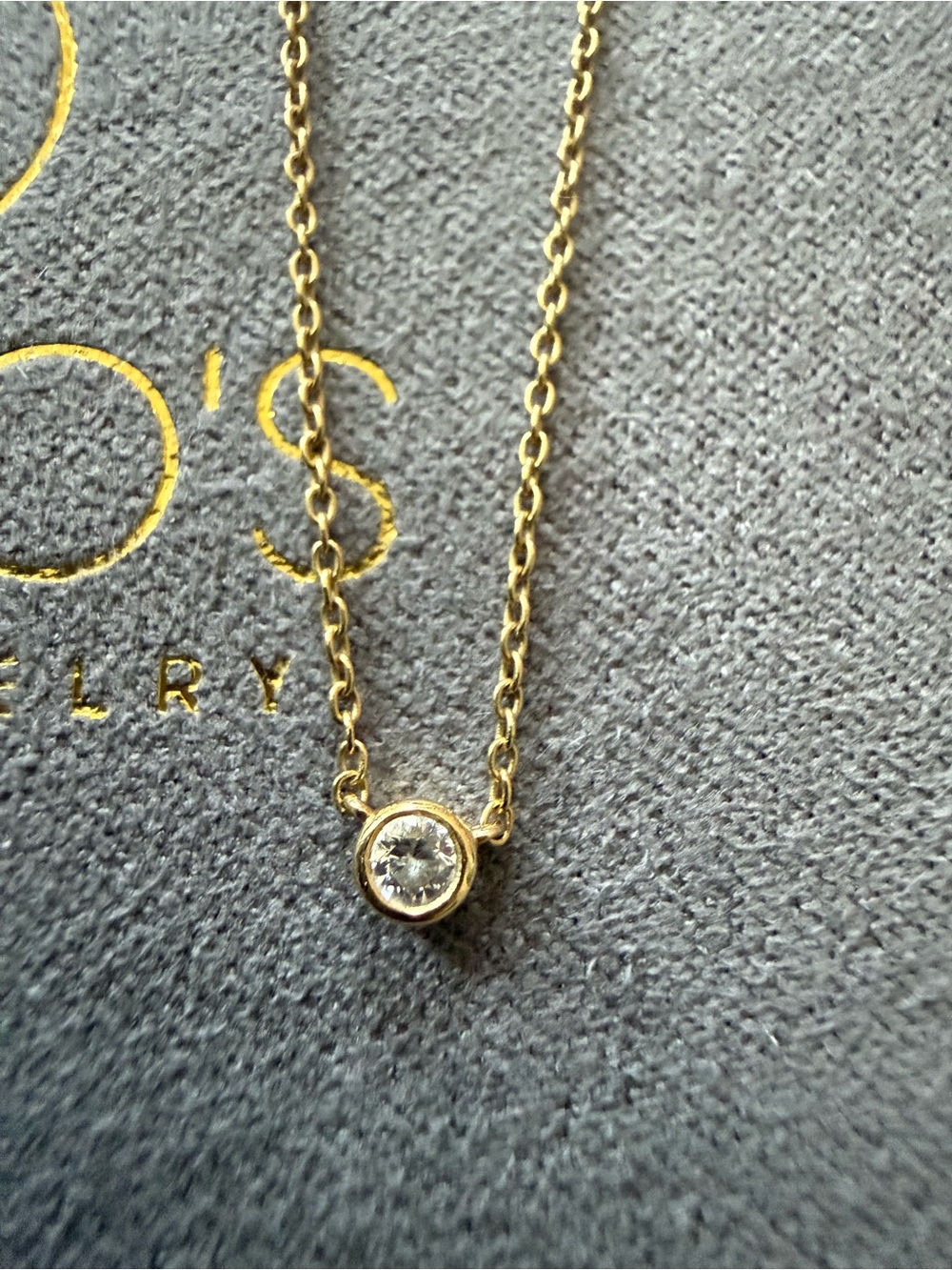 Ferko’s  14k Gold Bezel Set Diamond Solitaire Necklace (orginal price 357$)